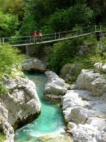 Crossing one of many suspension bridges