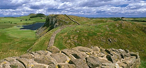 Photograph of Hadrian's Wall as it hugs the crags on this wonderful walking holiday across Northumberland
